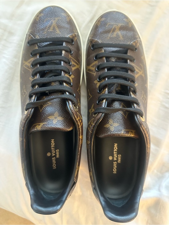 Louis Vuitton Shoes - Louis Vuitton Brown Monogram Leather Low-Top Sneakers